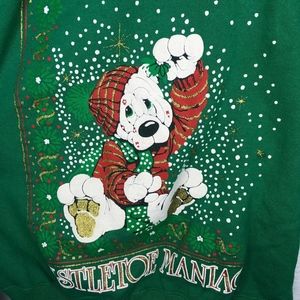 Vintage Sweaters - Vintage Xmas Mistletoe Maniac Puff Paint Sweater Vintage Sweaters - Vintage Xmas Mistletoe Maniac Puff Paint Sweater